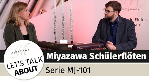 Miyazawa Schülerflöten der MJ-Serie. Die MJ-101 mit Silbermundlochplatte oder mit Silberkopfstück., Miyazawa Flutes Europe